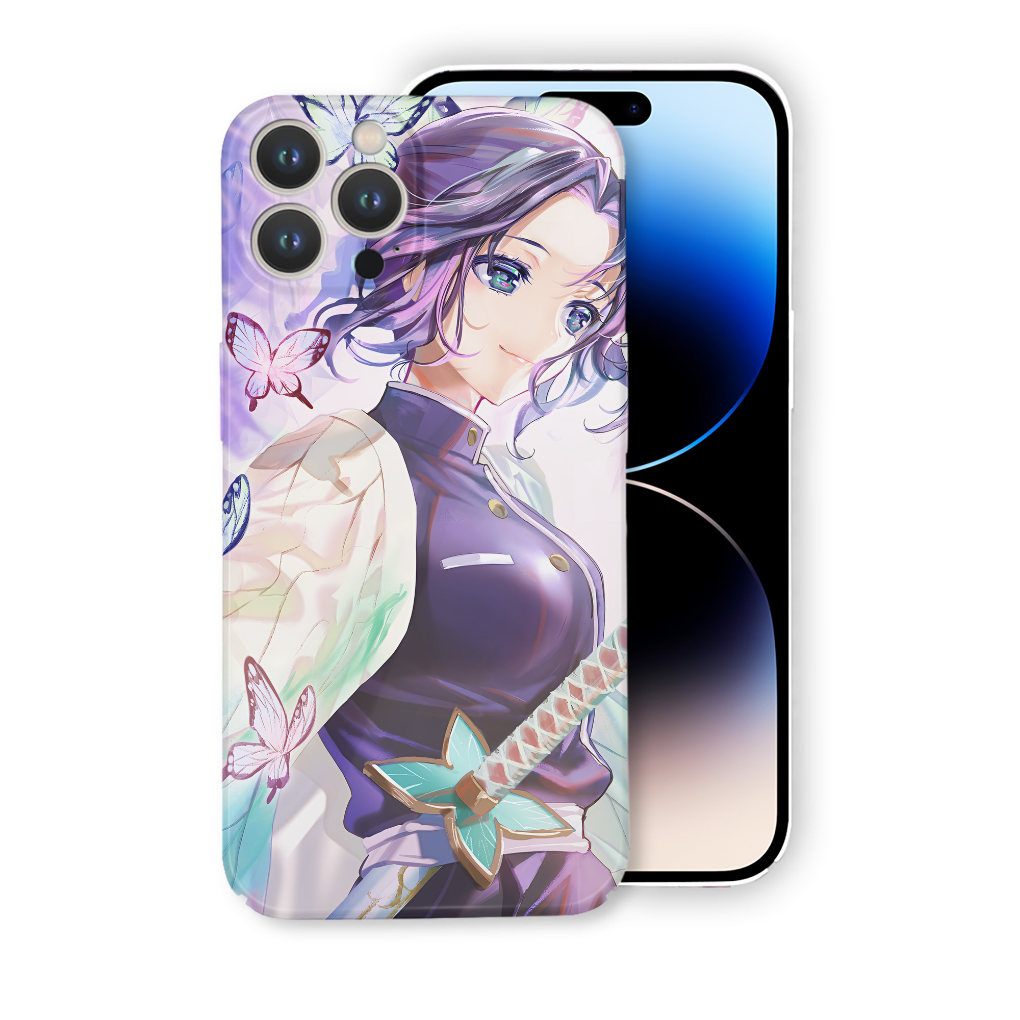 （画像用） 鬼滅の刃（きめつのやいば）蟲柱-胡蝶 しのぶ／こちょう しのぶ Kochou Shinobu 【iPhone 14シリーズ対応】ハードケース